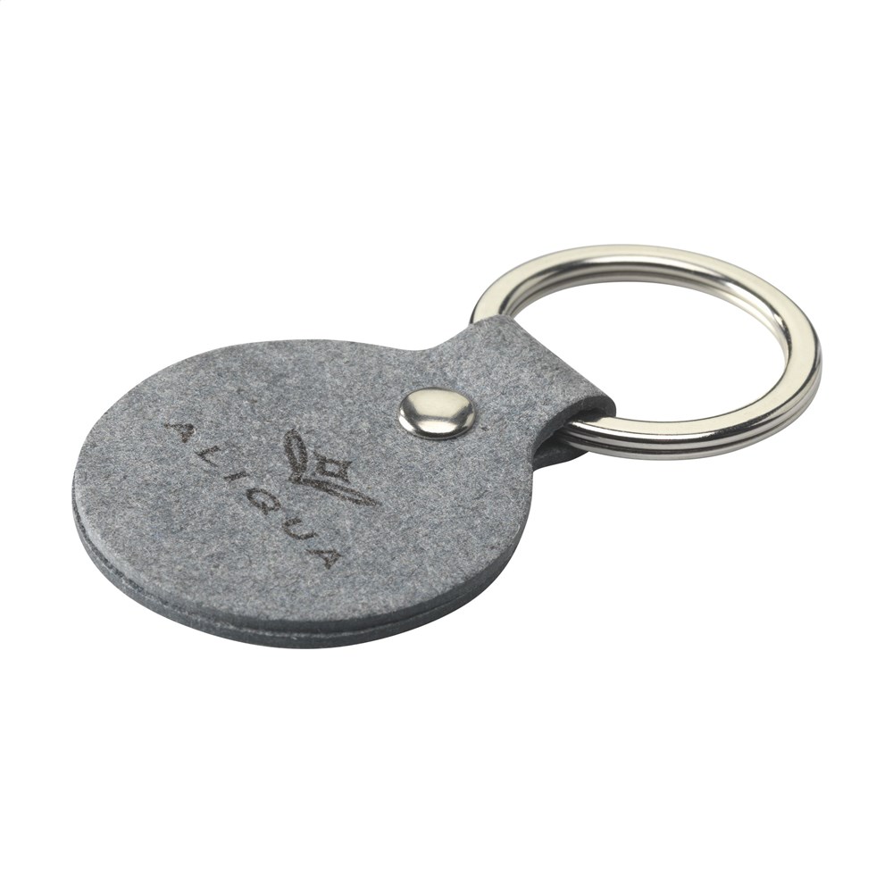 Recycled Denim Textile Keyring Round