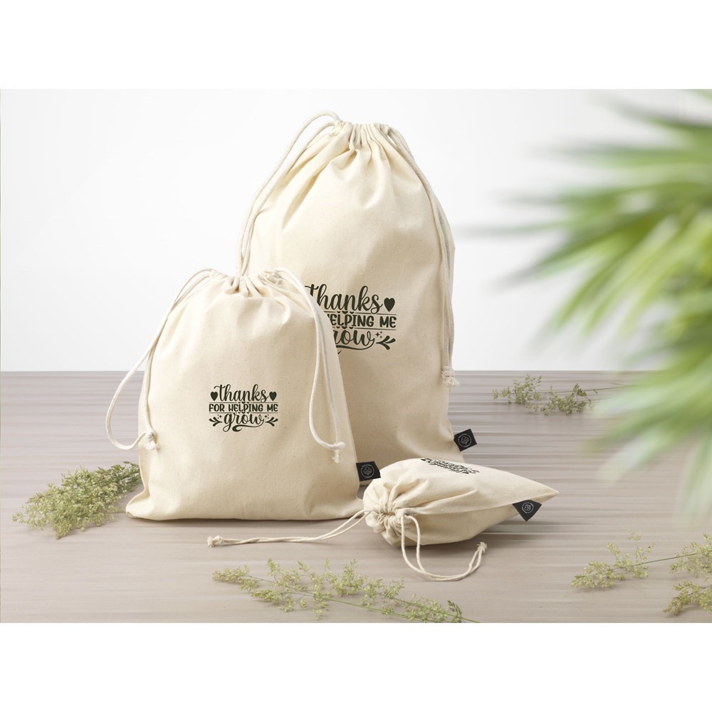 Gift Pouch Natural GRS Recycled Cotton (150 g/m²) S