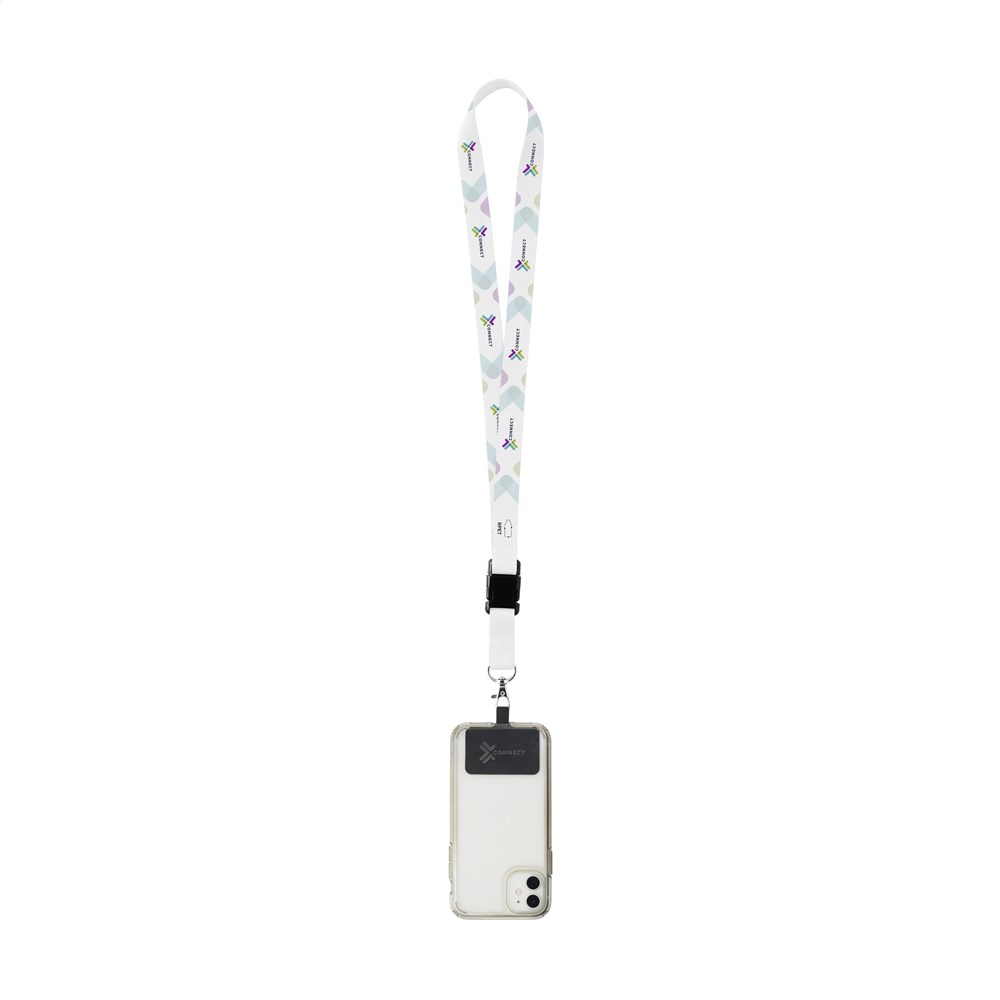 Lanyard Sublimatie Buckle RPET 2 cm with Patch keycord