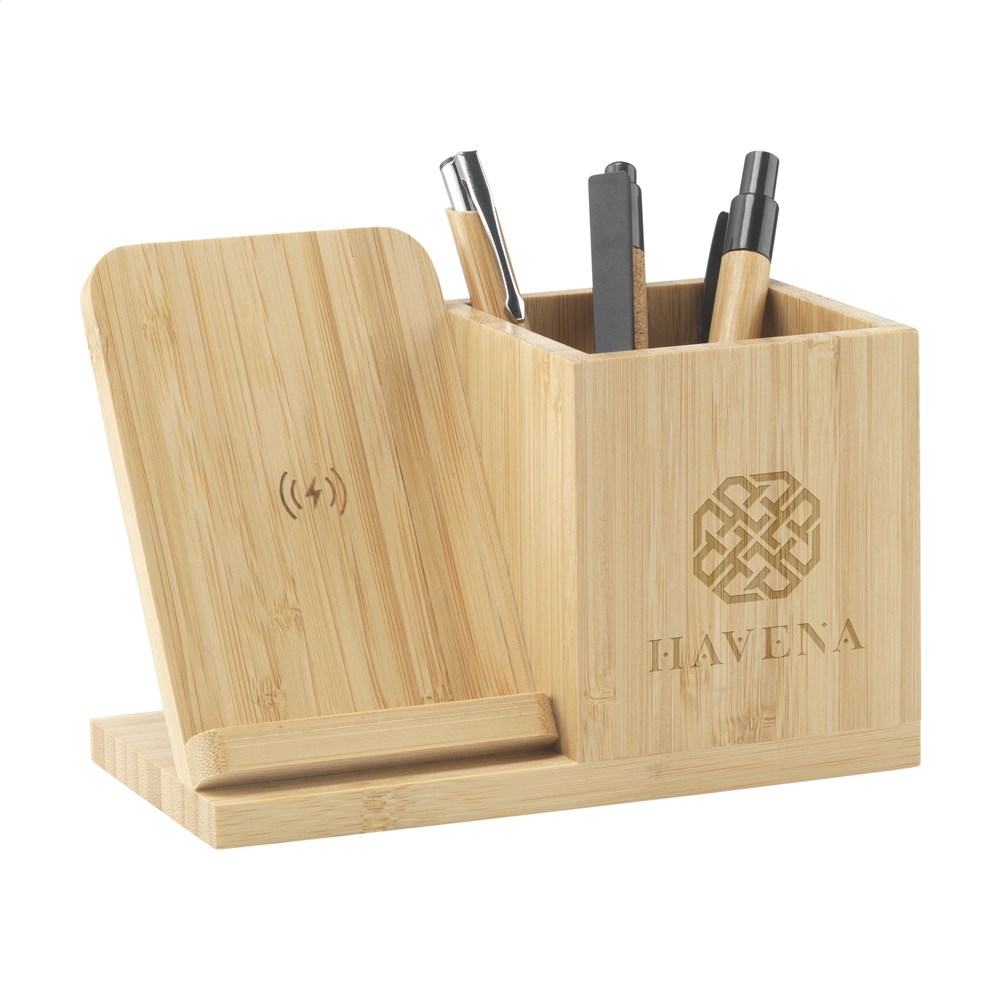 Bamboo Boss 15W charger/pen holder