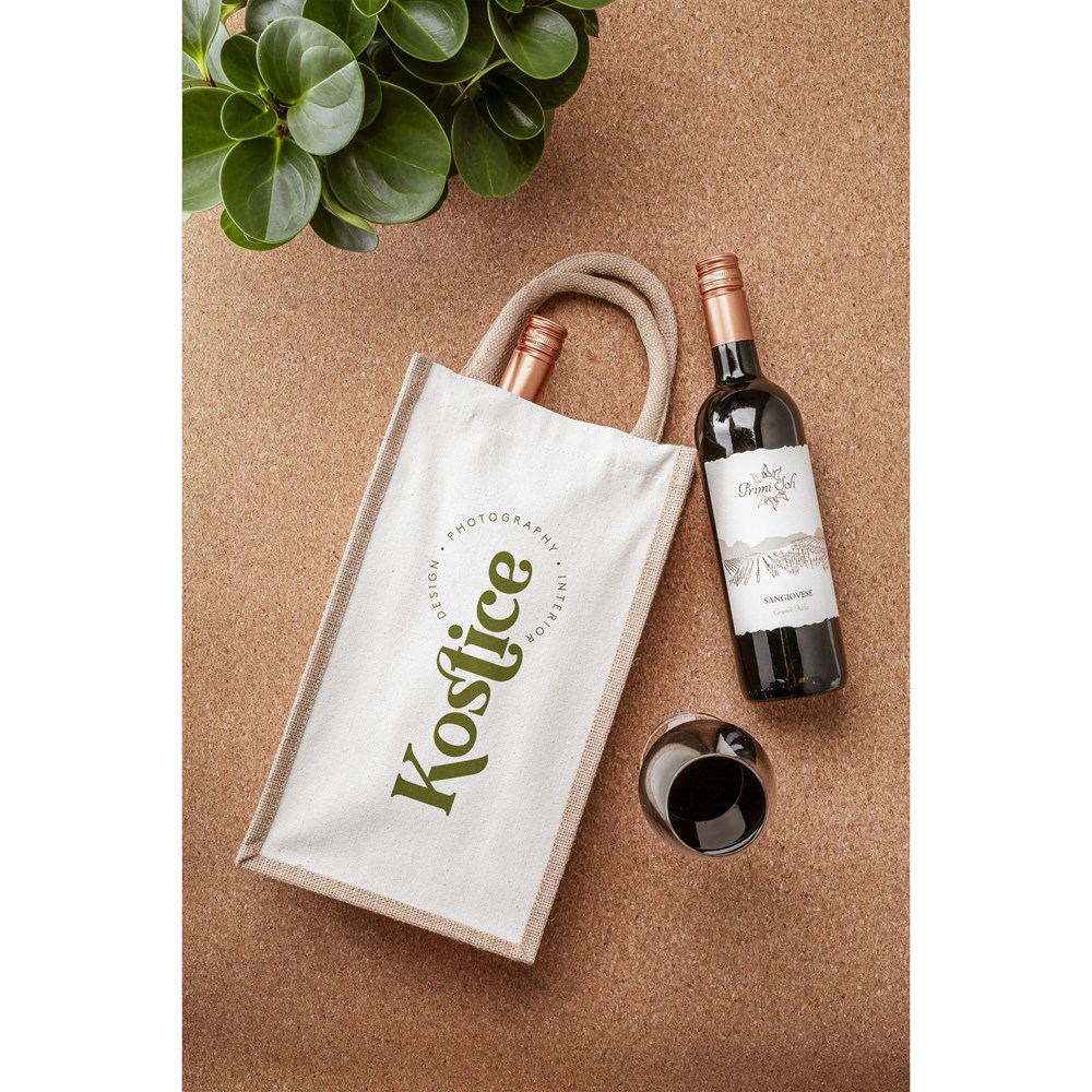 Jute Canvas Double Wine Bag