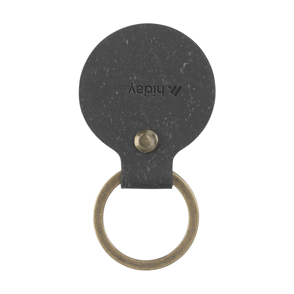 Recycled Leather Keyring Round