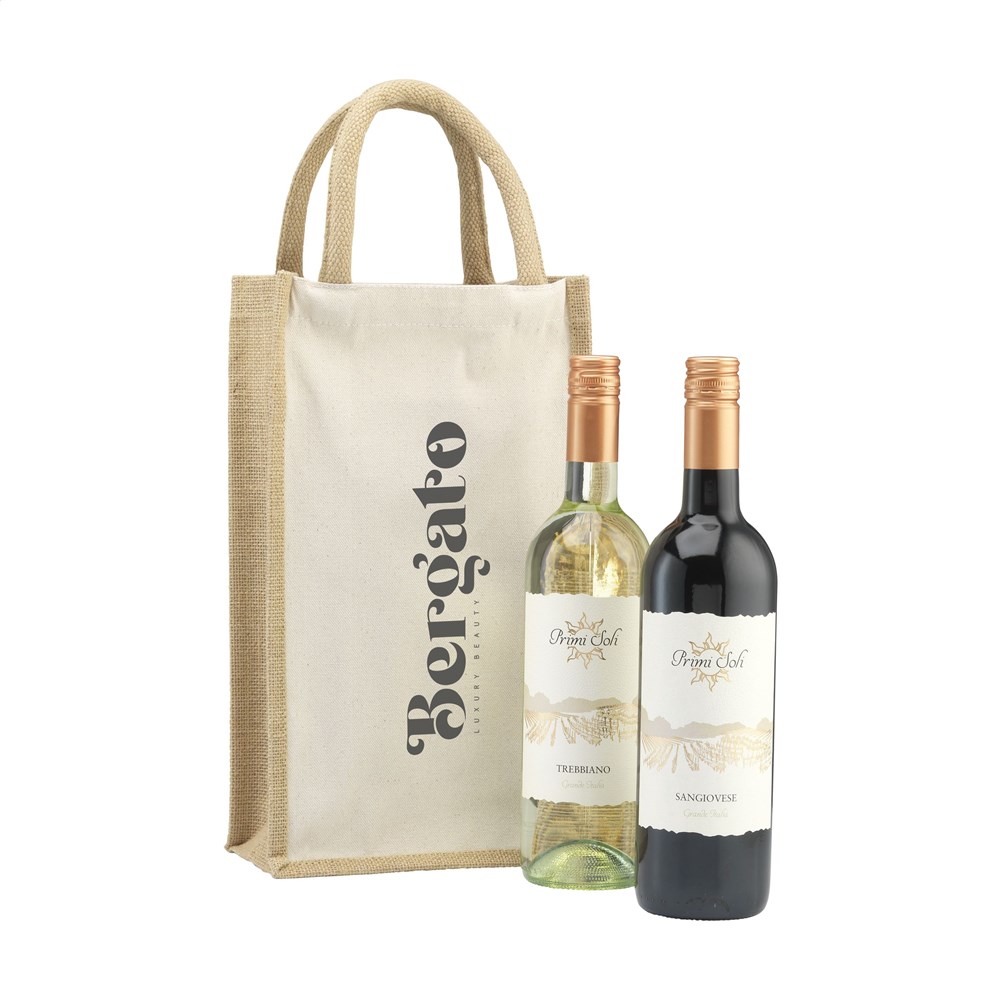 Jute Canvas Double Wine Bag