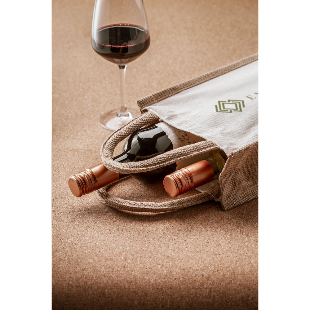 Jute Canvas Double Wine Bag