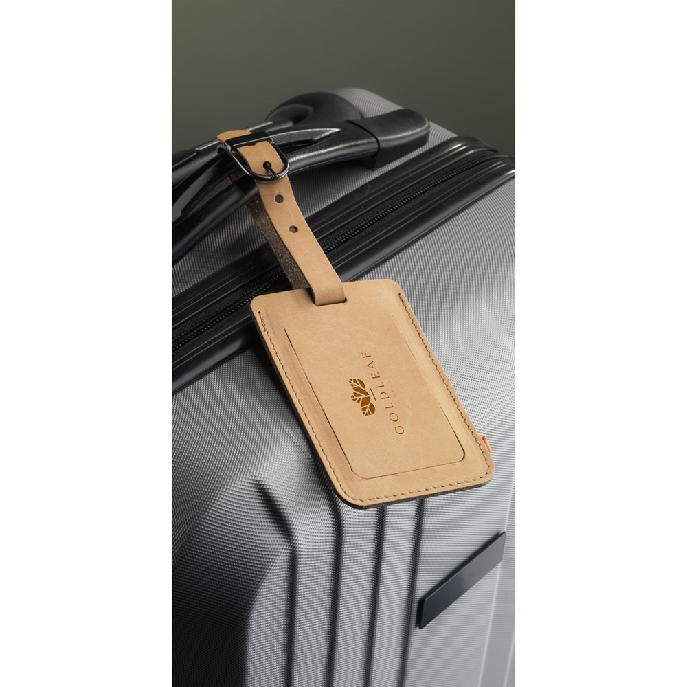 Recycled Leather Luggage Tag